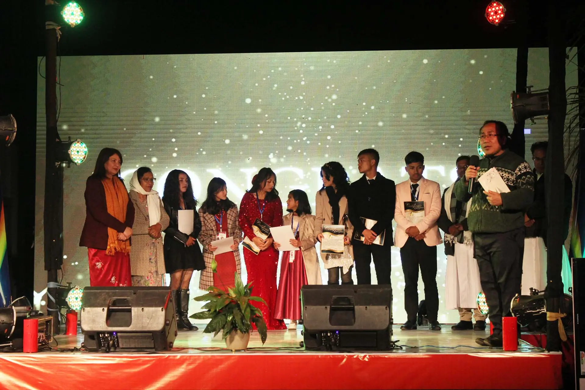 Finalists lined up on stage during the awards